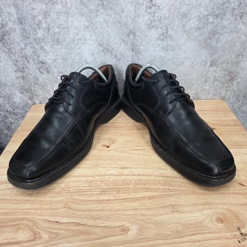Johnston Murphy XC4 Oxford Shoes Mens 9.5 Pattison Black Sheepskin Leather Derby